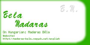 bela madaras business card