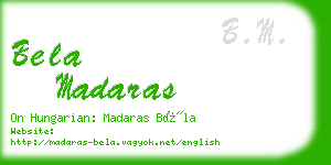 bela madaras business card